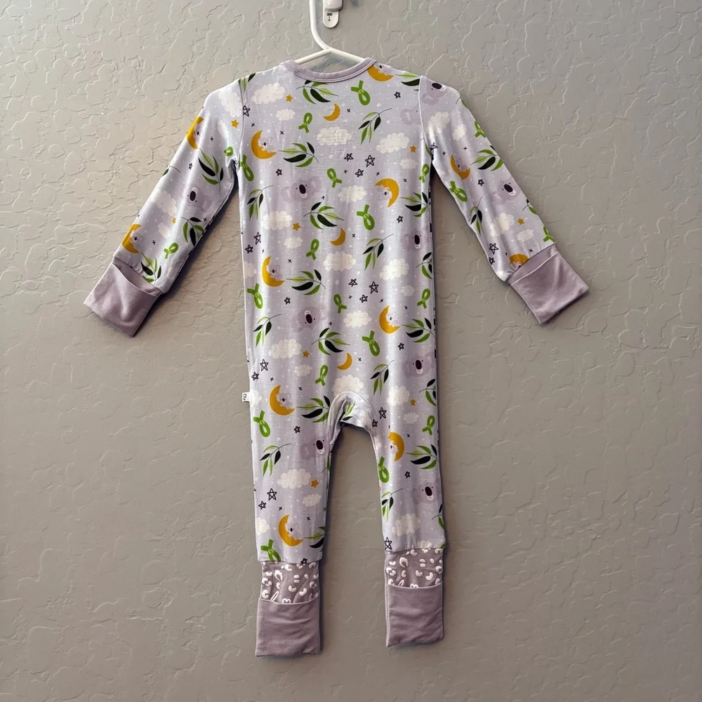 Laree + Co Morgan gray koala bamboo convertible footie pajamas 6-12 months NEW